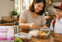 Bekal sekolah anak tetap aman dan anti-tumpah! 🍱✨ Gunakan kotak makan Trifinity yang sudah Food Grade dan BPA Free. Praktis buat Bunda, sehat buat si Kecil.